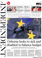 The Independent Newspaper Front Page (UK) for 3 July 2015