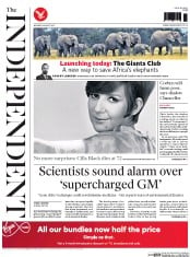 The Independent (UK) Newspaper Front Page for 3 August 2015