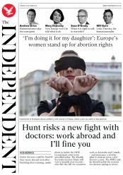 The Independent (UK) Newspaper Front Page for 4 October 2016