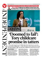 The Independent front page for 4 December 2023