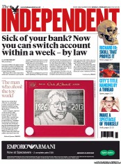 The Independent (UK) Newspaper Front Page for 4 February 2013