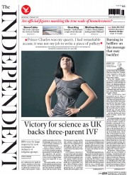 The Independent (UK) Newspaper Front Page for 4 February 2015