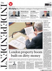 The Independent (UK) Newspaper Front Page for 4 March 2015