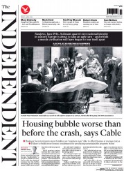 The Independent Newspaper Front Page (UK) for 4 April 2014