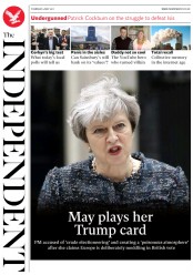 The Independent (UK) Newspaper Front Page for 4 May 2017