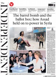 The Independent (UK) Newspaper Front Page for 4 June 2014