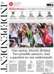 The Independent Newspaper Front Page (UK) for 4 July 2015