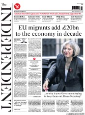 The Independent (UK) Newspaper Front Page for 5 November 2014