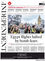 The Independent (UK) Newspaper Front Page for 5 November 2015