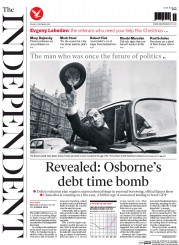 The Independent Newspaper Front Page (UK) for 5 December 2014