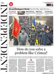 The Independent (UK) Newspaper Front Page for 5 March 2014