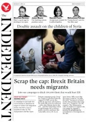 The Independent (UK) Newspaper Front Page for 5 April 2017