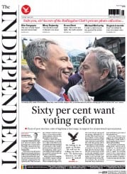 The Independent Newspaper Front Page (UK) for 5 May 2015