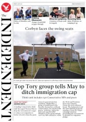 The Independent (UK) Newspaper Front Page for 5 May 2017