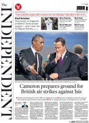 The Independent (UK) Newspaper Front Page for 5 September 2014