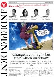 The Independent (UK) Newspaper Front Page for 6 October 2016