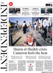 The Independent (UK) Newspaper Front Page for 6 November 2015