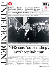 The Independent Newspaper Front Page (UK) for 6 January 2014