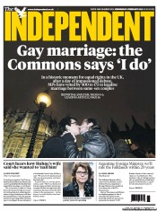 The Independent Newspaper Front Page (UK) for 6 February 2013