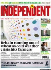 The Independent (UK) Newspaper Front Page for 6 April 2013