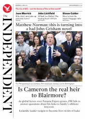 The Independent (UK) Newspaper Front Page for 6 April 2016