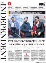 The Independent (UK) Newspaper Front Page for 6 May 2015