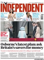 The Independent (UK) Newspaper Front Page for 6 June 2012