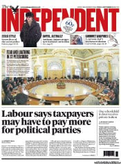 The Independent Newspaper Front Page (UK) for 6 September 2013