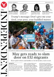 The Independent (UK) Newspaper Front Page for 6 September 2017