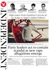 The Independent (UK) Newspaper Front Page for 7 November 2017