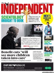 The Independent (UK) Newspaper Front Page for 7 January 2013