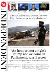 The Independent (UK) Newspaper Front Page for 7 February 2017