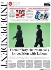 The Independent Newspaper Front Page (UK) for 7 March 2015