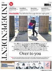 The Independent Newspaper Front Page (UK) for 7 May 2015