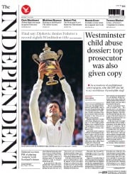 The Independent Newspaper Front Page (UK) for 7 July 2014
