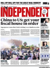 The Independent Newspaper Front Page (UK) for 8 October 2013