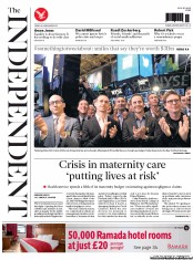 The Independent Newspaper Front Page (UK) for 8 November 2013