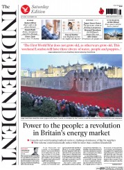 The Independent Newspaper Front Page (UK) for 8 November 2014