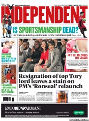 The Independent (UK) Newspaper Front Page for 8 January 2013