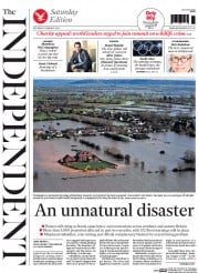 The Independent (UK) Newspaper Front Page for 8 February 2014