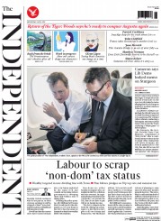 The Independent Newspaper Front Page (UK) for 8 April 2015