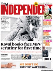 The Independent (UK) Newspaper Front Page for 9 February 2013