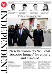 The Independent (UK) Newspaper Front Page for 9 May 2017