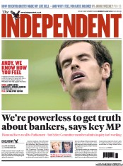 The Independent (UK) Newspaper Front Page for 9 July 2012