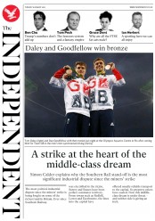 The Independent (UK) Newspaper Front Page for 9 August 2016
