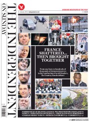 The Independent on Sunday (UK) Newspaper Front Page for 11 January 2015