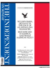 The Independent on Sunday (UK) Newspaper Front Page for 15 November 2015