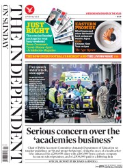 The Independent on Sunday (UK) Newspaper Front Page for 15 February 2015