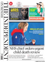 The Independent on Sunday (UK) Newspaper Front Page for 16 February 2014