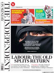 The Independent on Sunday (UK) Newspaper Front Page for 17 May 2015